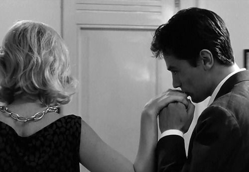 Alain Delon and Monica Vitti in L_ECLISSE (1962) directed by Michelangelo Antonioni